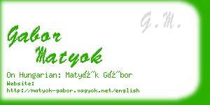 gabor matyok business card